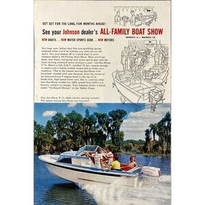 Johnson Sea-Horse 75 Boat Engine "Fastest Ever Launched" Vintage Print Ad 1960's